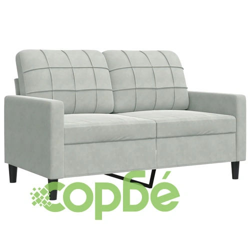 Мека мебел от 2 части с възглавници и болстери светлосив кадифе ➤ топ цена ➤ sorbe.bg