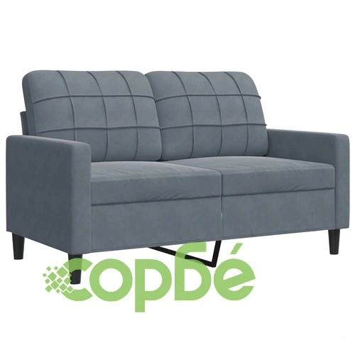 Мека мебел от 2 части с възглавници и болстери тъмносив кадифе ➤ топ цена ➤ sorbe.bg