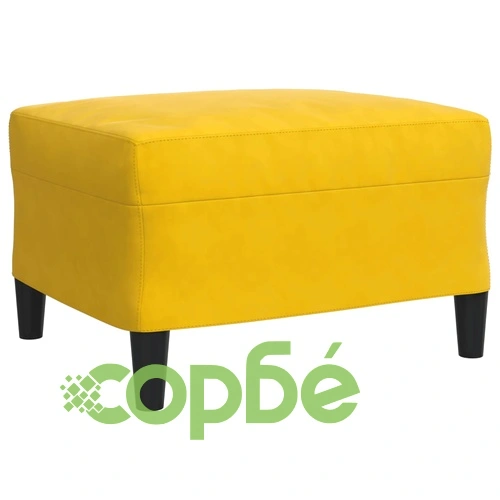 Мека мебел от 3 части с възглавници и болстери жълт кадифе ➤ топ цена ➤ sorbe.bg