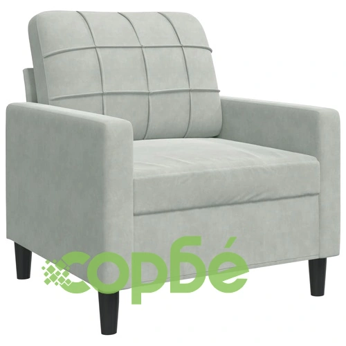 Мека мебел от 3 части с възглавници и болстери светлосив кадифе ➤ топ цена ➤ sorbe.bg