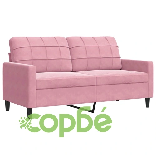 Мека мебел от 3 части с възглавници и болстери розов кадифе ➤ топ цена ➤ sorbe.bg