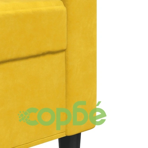 Мека мебел от 3 части с възглавници и болстери жълт, кадифе ➤ топ цена ➤ sorbe.bg