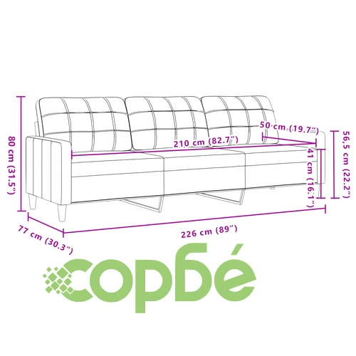 Мека мебел от 3 части с възглавници и болстери кафяв кадифе ➤ топ цена ➤ sorbe.bg