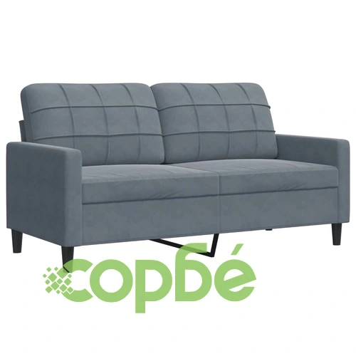 Мека мебел от 4 части с възглавници и болстери тъмносив кадифе ➤ топ цена ➤ sorbe.bg