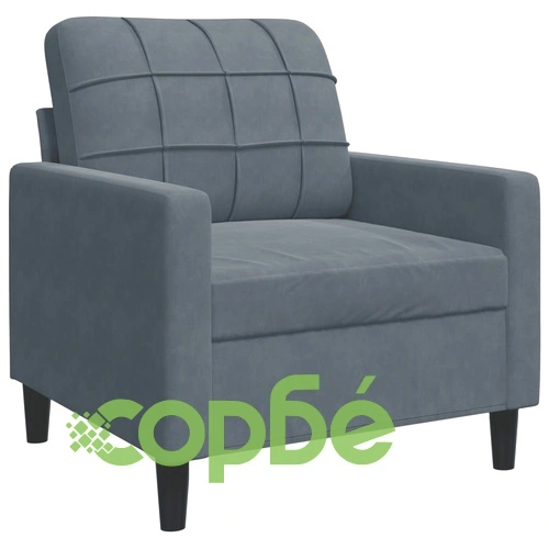 Мека мебел от 4 части с възглавници и болстери тъмносив кадифе ➤ топ цена ➤ sorbe.bg