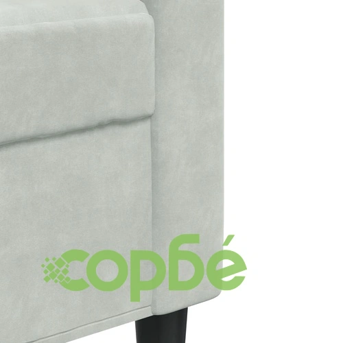 Мека мебел от 2 части с възглавници и болстери светлосив кадифе ➤ топ цена ➤ sorbe.bg