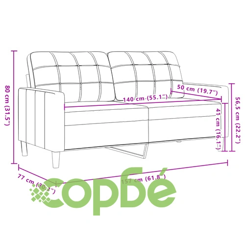 Мека мебел от 2 части с възглавници и болстери светлосив кадифе ➤ топ цена ➤ sorbe.bg