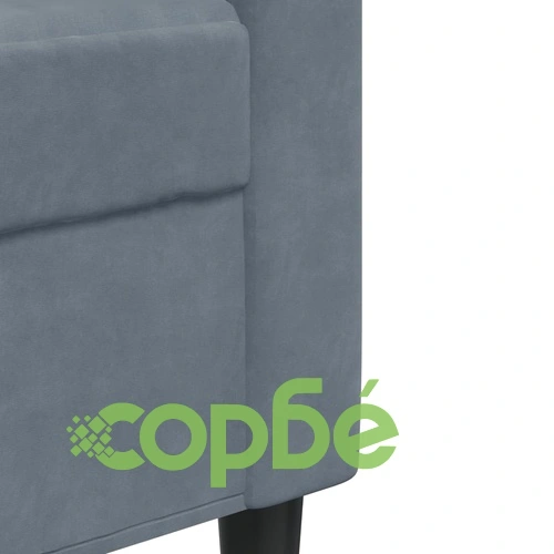 Мека мебел от 2 части с възглавници и болстери тъмносив кадифе ➤ топ цена ➤ sorbe.bg