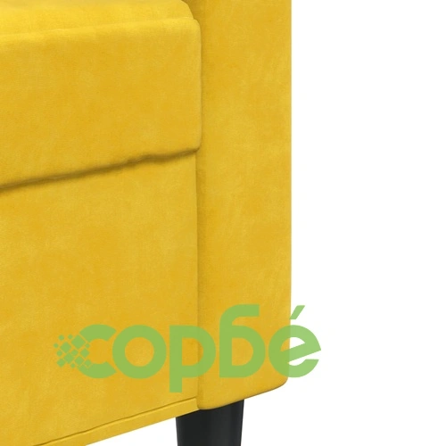Мека мебел от 2 части с възглавници и болстери жълт кадифе ➤ топ цена ➤ sorbe.bg