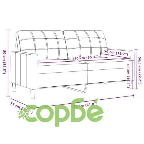 Мека мебел от 2 части с възглавници и болстери син кадифе ➤ топ цена ➤ sorbe.bg