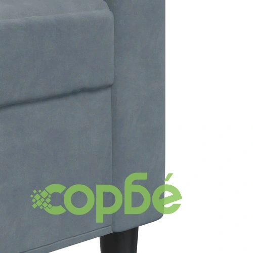 Мека мебел от 3 части с възглавници и болстери тъмносив кадифе ➤ топ цена ➤ sorbe.bg