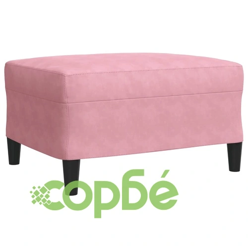 Мека мебел от 3 части с възглавници и болстери розов кадифе ➤ топ цена ➤ sorbe.bg