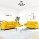 Мека мебел от 3 части с възглавници и болстери жълт, кадифе