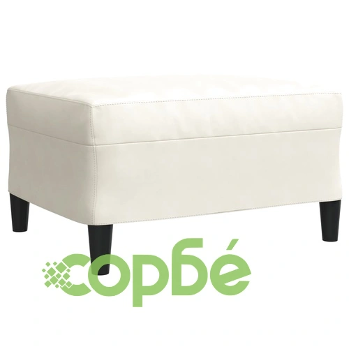 Мека мебел от 3 части с възглавници и болстери кремав кадифе ➤ топ цена ➤ sorbe.bg