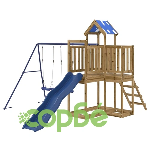 Комбинирано детско съоръжение за игра, импрегниран бор ➤ топ цена ➤ sorbe.bg