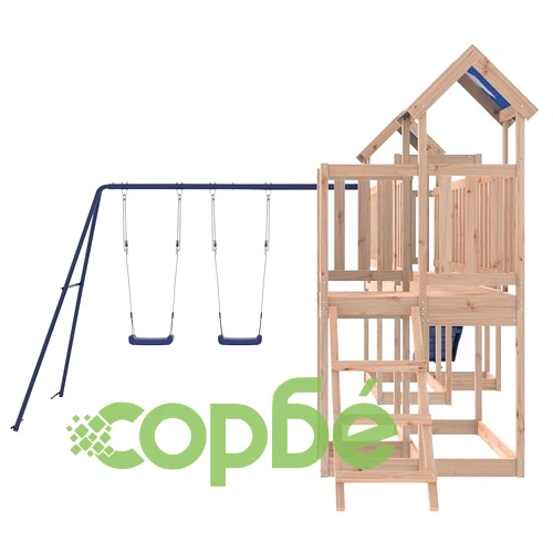 Комбинирано детско съоръжение за игра на открито, бор масив ➤ топ цена ➤ sorbe.bg