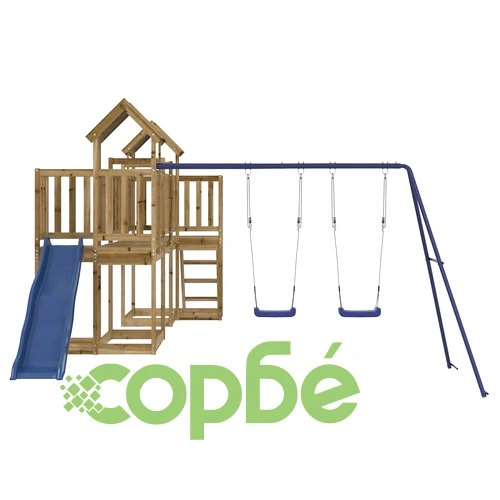 Комбинирано детско съоръжение за игра, импрегниран бор ➤ топ цена ➤ sorbe.bg
