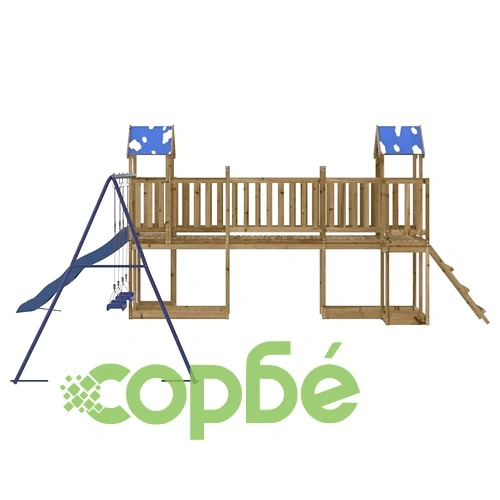 Комбинирано детско съоръжение за игра, импрегниран бор ➤ топ цена ➤ sorbe.bg