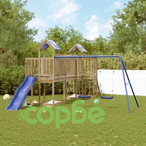 Комбинирано детско съоръжение за игра, импрегниран бор ➤ топ цена ➤ sorbe.bg
