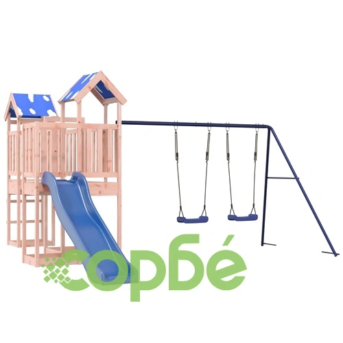 Комбинирано детско съоръжение, масивна дугласка дървесина ➤ топ цена ➤ sorbe.bg