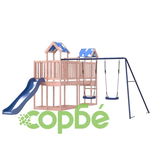Комбинирано детско съоръжение, масивна дугласка дървесина ➤ топ цена ➤ sorbe.bg