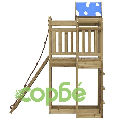 Комбинирано детско съоръжение за игра, импрегниран бор ➤ топ цена ➤ sorbe.bg