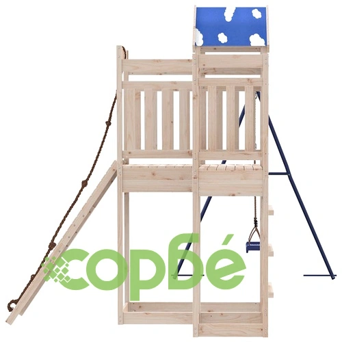 Комбинирано детско съоръжение за игра на открито, бор масив ➤ топ цена ➤ sorbe.bg