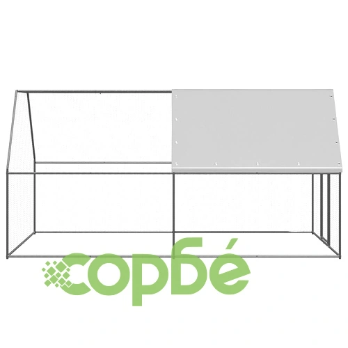Клетка за пилета, 2x4x2 м, поцинкована стомана ➤ топ цена ➤ sorbe.bg