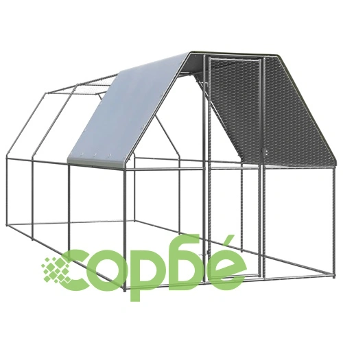 Клетка за пилета, 2x6x2 м, поцинкована стомана ➤ топ цена ➤ sorbe.bg