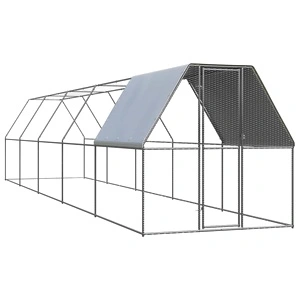 Клетка за пилета, 2x10x2 м, поцинкована стомана