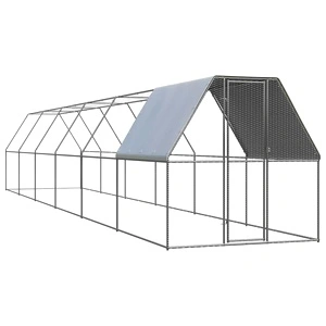 Клетка за пилета, 2x12x2 м, поцинкована стомана