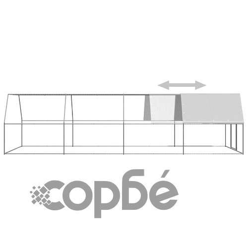 Клетка за пилета, 3x8x2 м, поцинкована стомана ➤ топ цена ➤ sorbe.bg