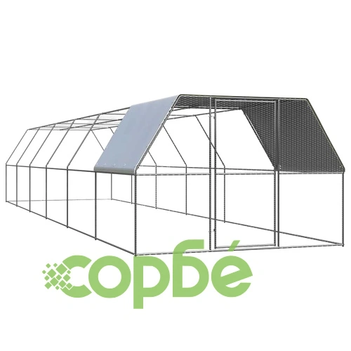 Клетка за пилета, 3x12x2 м, поцинкована стомана ➤ топ цена ➤ sorbe.bg