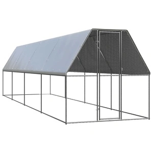 Клетка за пилета, 2x8x2 м, поцинкована стомана