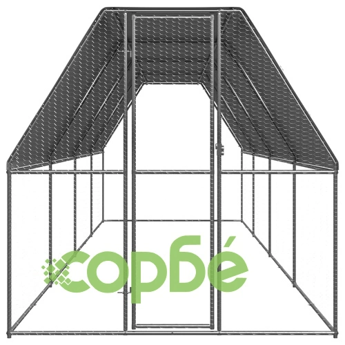 Клетка за пилета, 2x8x2 м, поцинкована стомана ➤ топ цена ➤ sorbe.bg