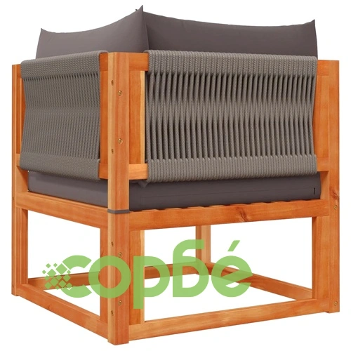 Градински дивани ъглови с възглавници, 2 бр., дърво, акация и въже ➤ топ цена ➤ sorbe.bg