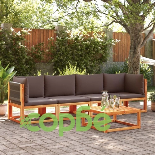 Градински комплект от 4 дивана с възглавници, дърво, акация и въже ➤ топ цена ➤ sorbe.bg