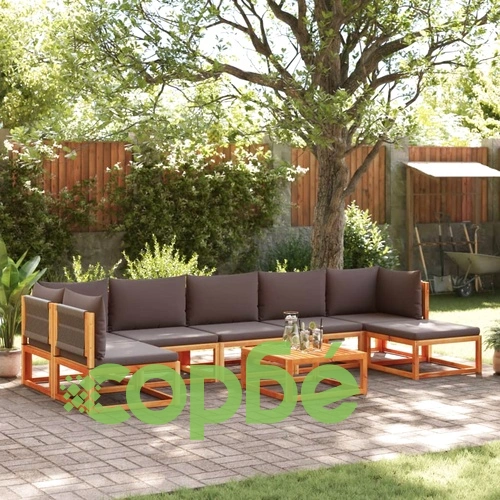Градински комплект от 8 дивана с възглавници, дърво, акация и въже ➤ топ цена ➤ sorbe.bg