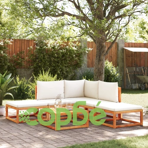 Градински комплект от 6 дивана с възглавници, дърво, акация и въже ➤ топ цена ➤ sorbe.bg