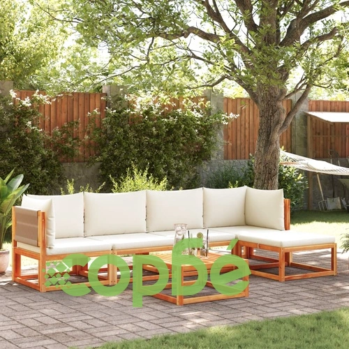Градински комплект от 6 дивана с възглавници, дърво, акация и въже ➤ топ цена ➤ sorbe.bg