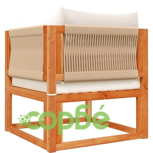 Градински дивани ъглови с възглавници, 2 бр., дърво, акация и въже ➤ топ цена ➤ sorbe.bg