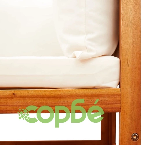 Градински дивани ъглови с възглавници, 2 бр., дърво, акация и въже ➤ топ цена ➤ sorbe.bg