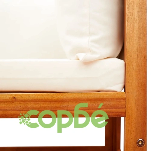 Градински дивани ъглови с възглавници, 2 бр., дърво, акация и ратан ➤ топ цена ➤ sorbe.bg