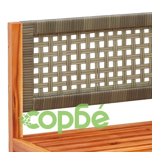 Градински дивани ъглови с възглавници, 2 бр., дърво, акация и ратан ➤ топ цена ➤ sorbe.bg