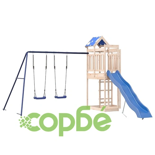 Комбинирано детско съоръжение за игра на открито, бор масив ➤ топ цена ➤ sorbe.bg