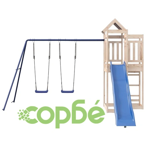 Комбинирано детско съоръжение за игра на открито, бор масив ➤ топ цена ➤ sorbe.bg
