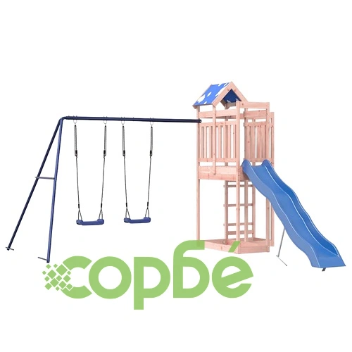 Комбинирано детско съоръжение, масивна дугласка дървесина ➤ топ цена ➤ sorbe.bg