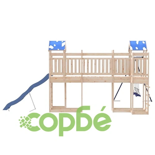 Комбинирано детско съоръжение за игра на открито, бор масив ➤ топ цена ➤ sorbe.bg