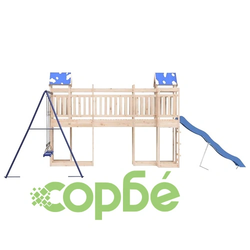 Комбинирано детско съоръжение за игра на открито, бор масив ➤ топ цена ➤ sorbe.bg
