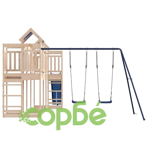 Комбинирано детско съоръжение за игра на открито, бор масив ➤ топ цена ➤ sorbe.bg
